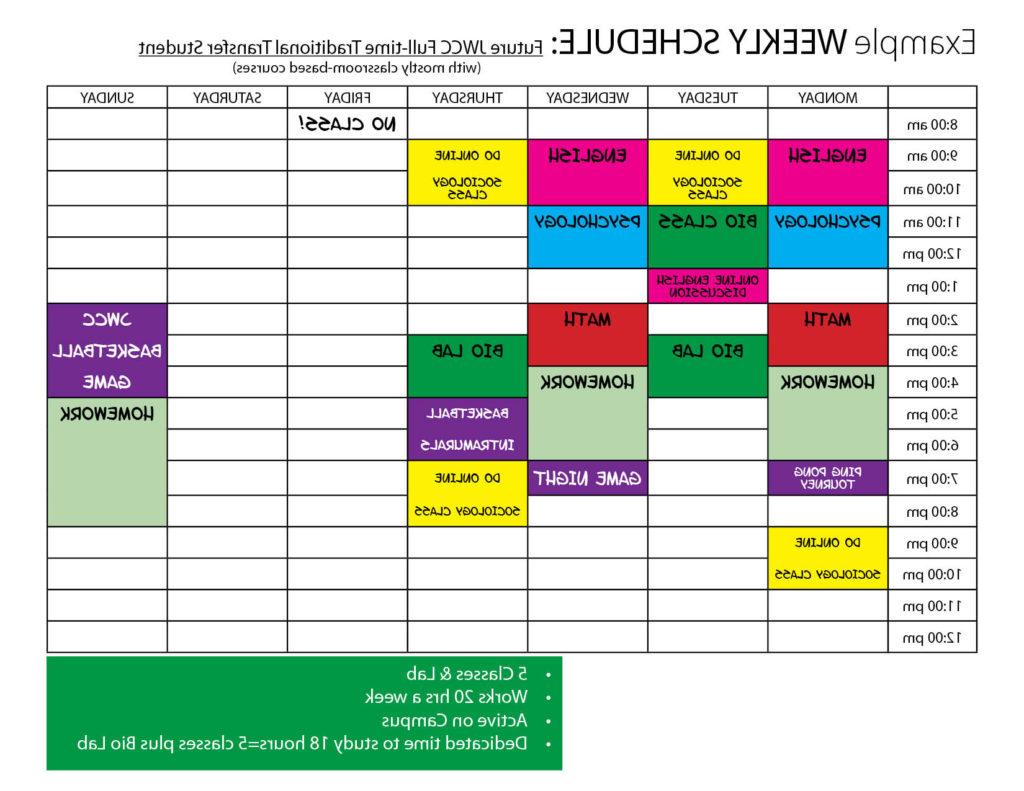 JWCC Full-Time Traditional Transfer Student Schedule